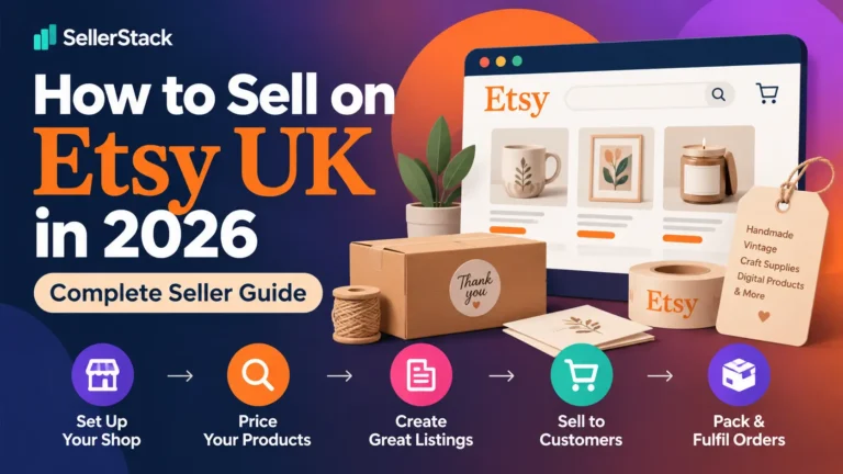 How to sell on Etsy UK in 2026, covering shop setup, pricing, listings, selling and order fulfilment