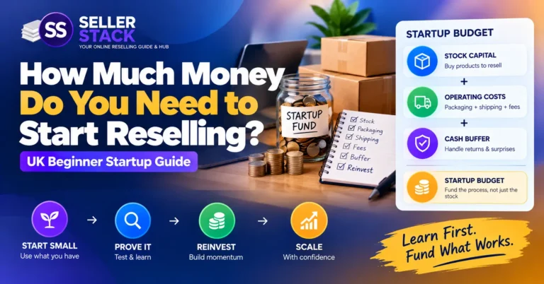 How much money you need to start reselling, including stock capital, operating costs, cash buffer and reinvestment