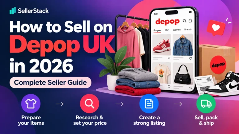 How to sell on Depop UK in 2026, covering product preparation, pricing, listings, selling and shipping