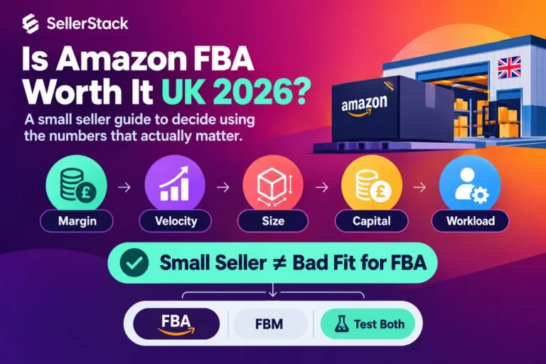 Is Amazon FBA worth it for small UK sellers in 2026 guide covering fees, stock velocity, product size, capital and fulfilment