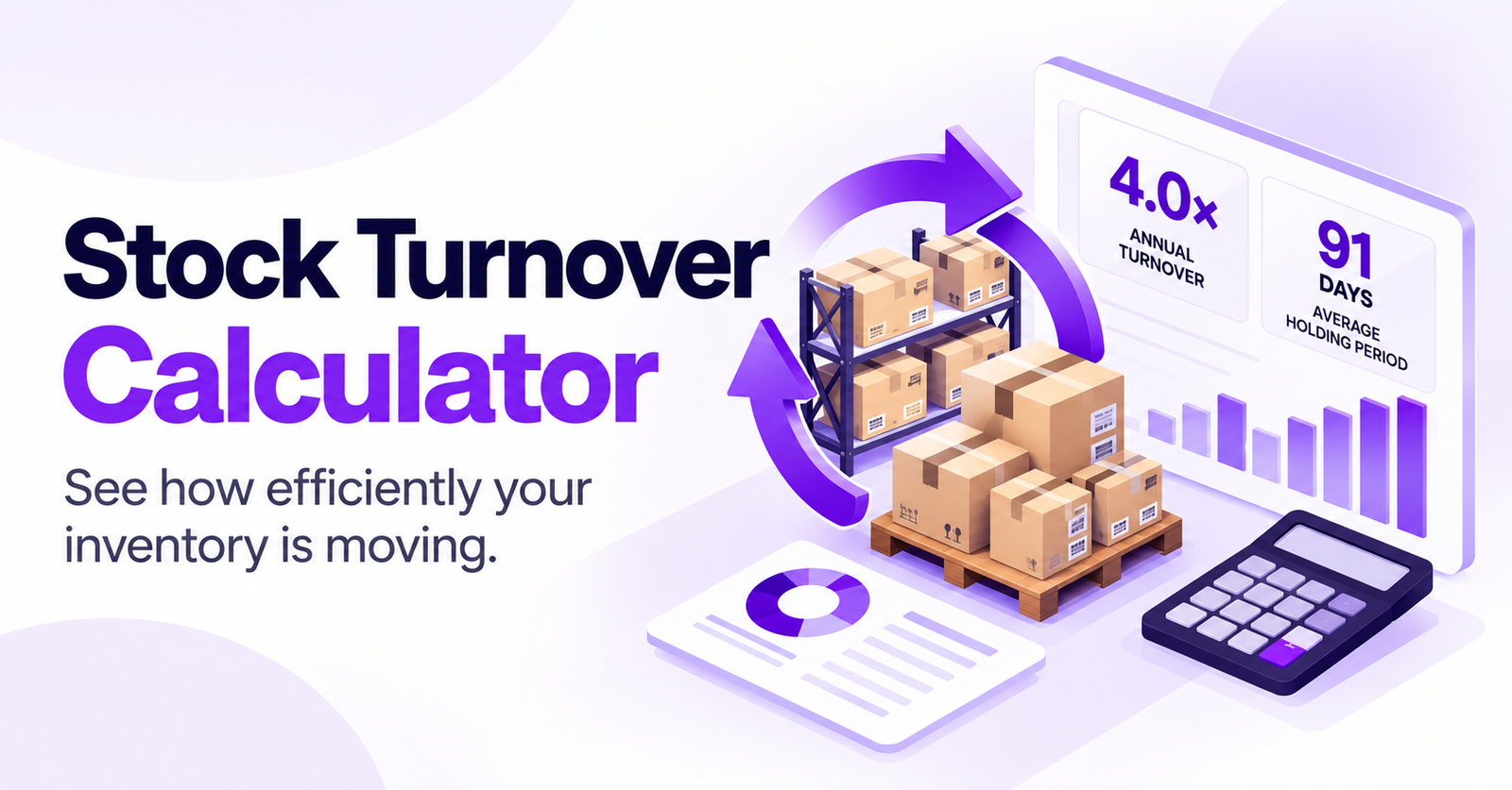 Stock Turnover Calculator showing inventory turnover and average holding days